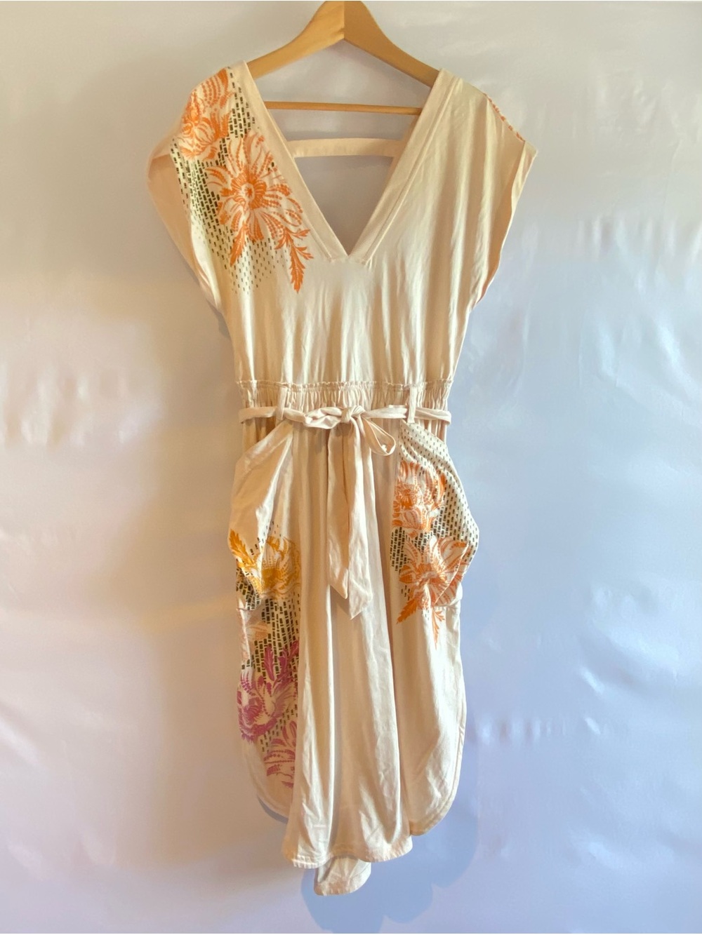 Daily Practice by Anthropologie Short-Sleeve V-Neck Midi Dress, size S